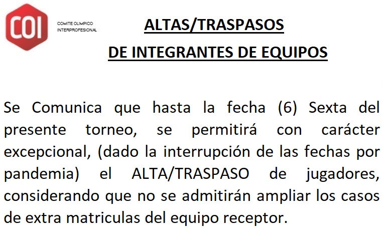 ALTAS-BAJAS JUGADORES